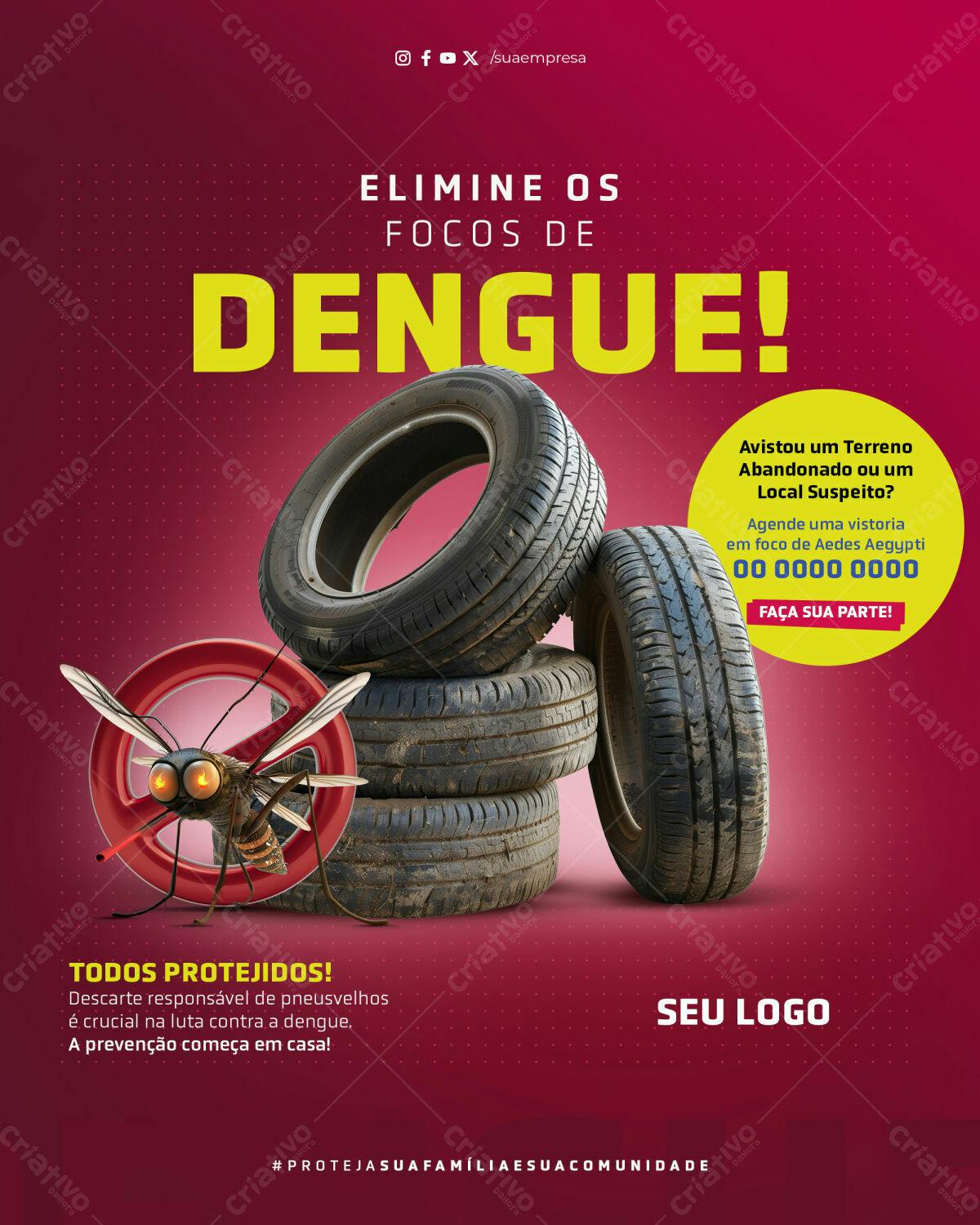 Flyer Combate à Dengue PSD Editável