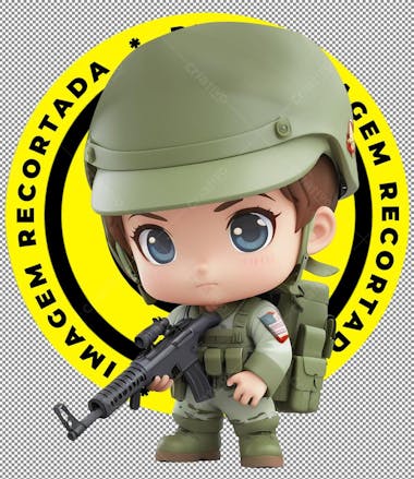 Mascote, soldado, fuzileiro, imagem recortada, png, mini sol, ia