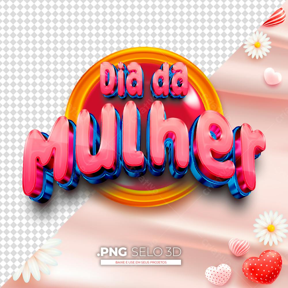 Selo 3D Dia Da Mulher PNG