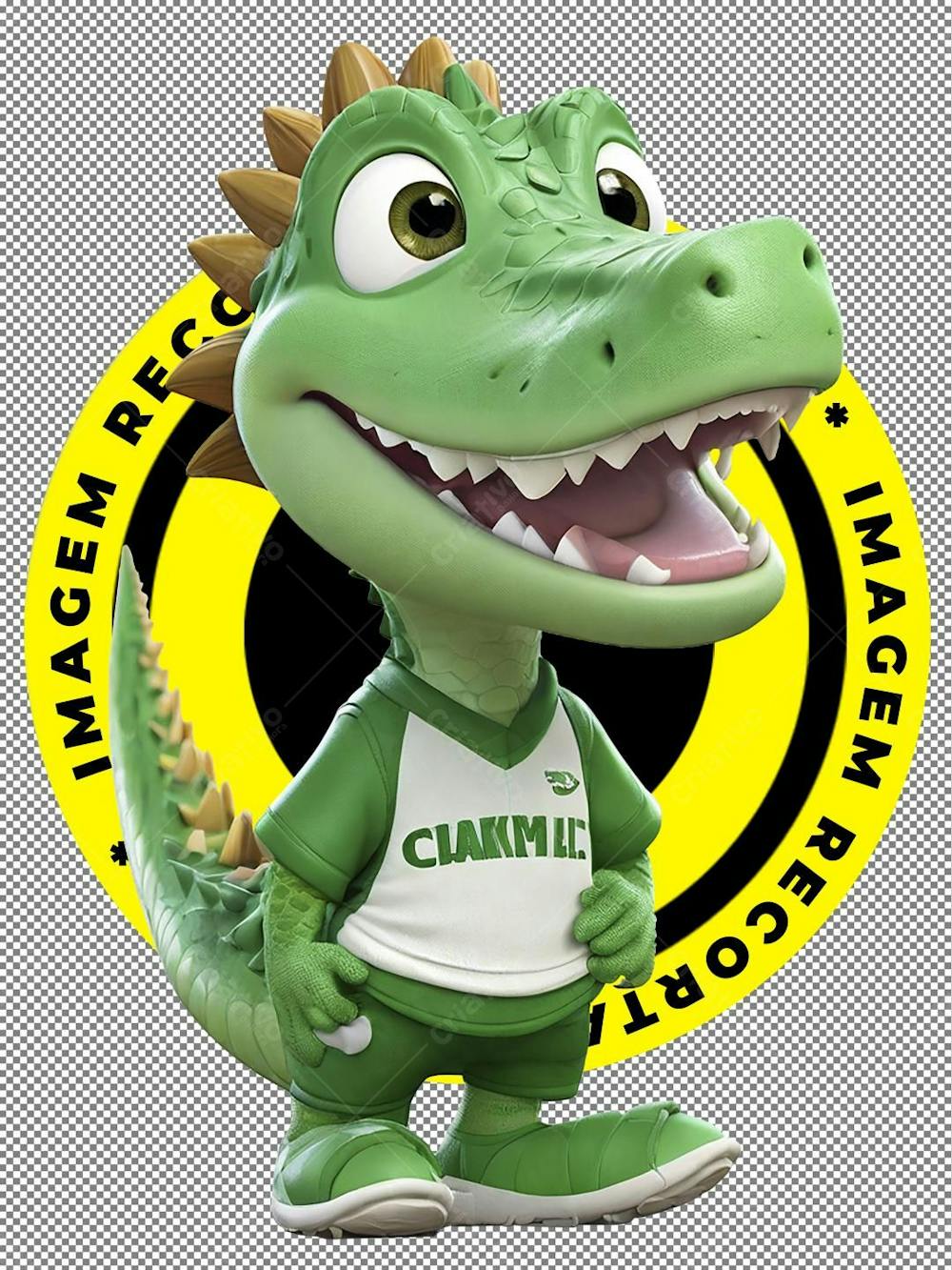 Mascote, Lagarto, Futebol, Bola, Imagem 3D, Imagem Recortada