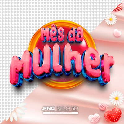 Selo Mês da Mulher PNG com fundo transparente