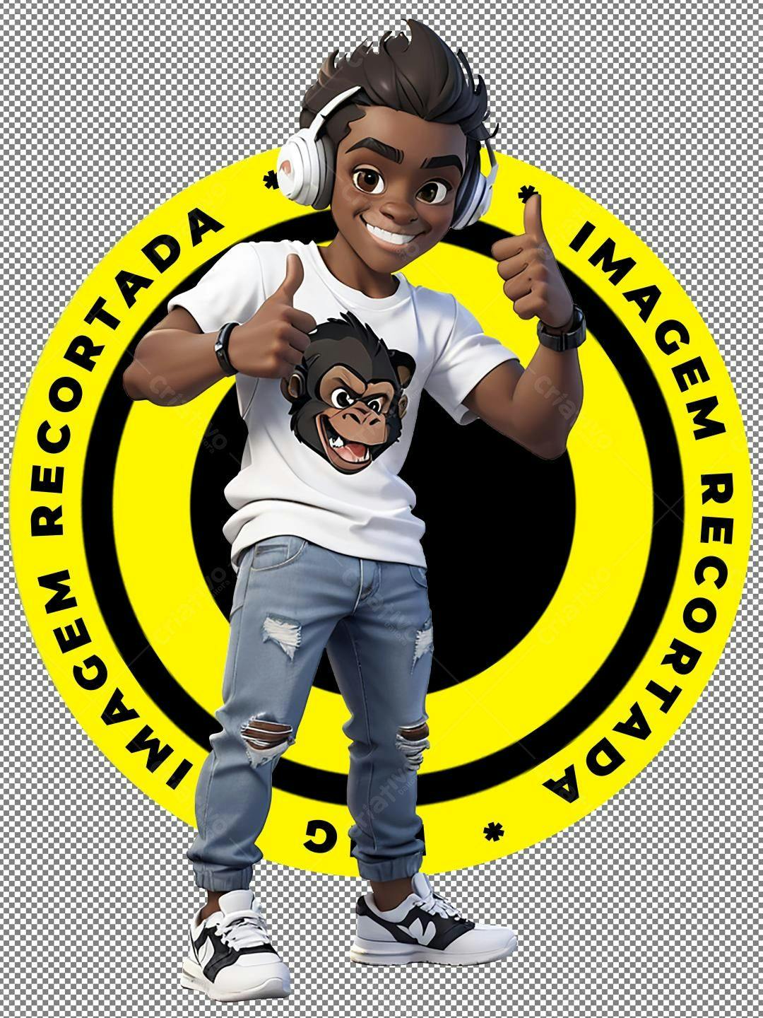Icone Influencer Gamer PNG com fundo transparente