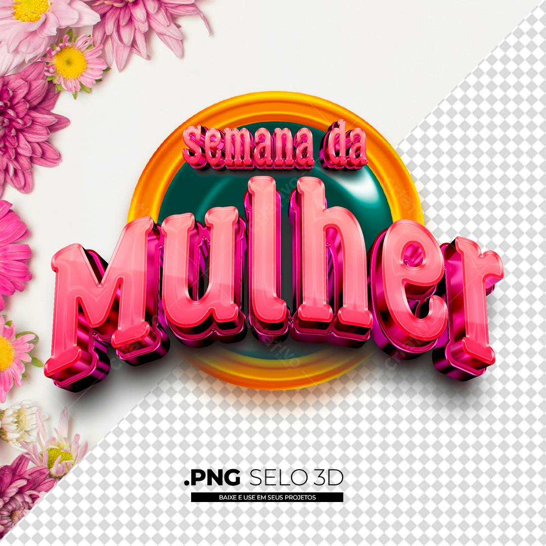 Selo Semana da Mulher PNG com fundo transparente