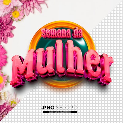 Selo Semana da Mulher PNG com fundo transparente