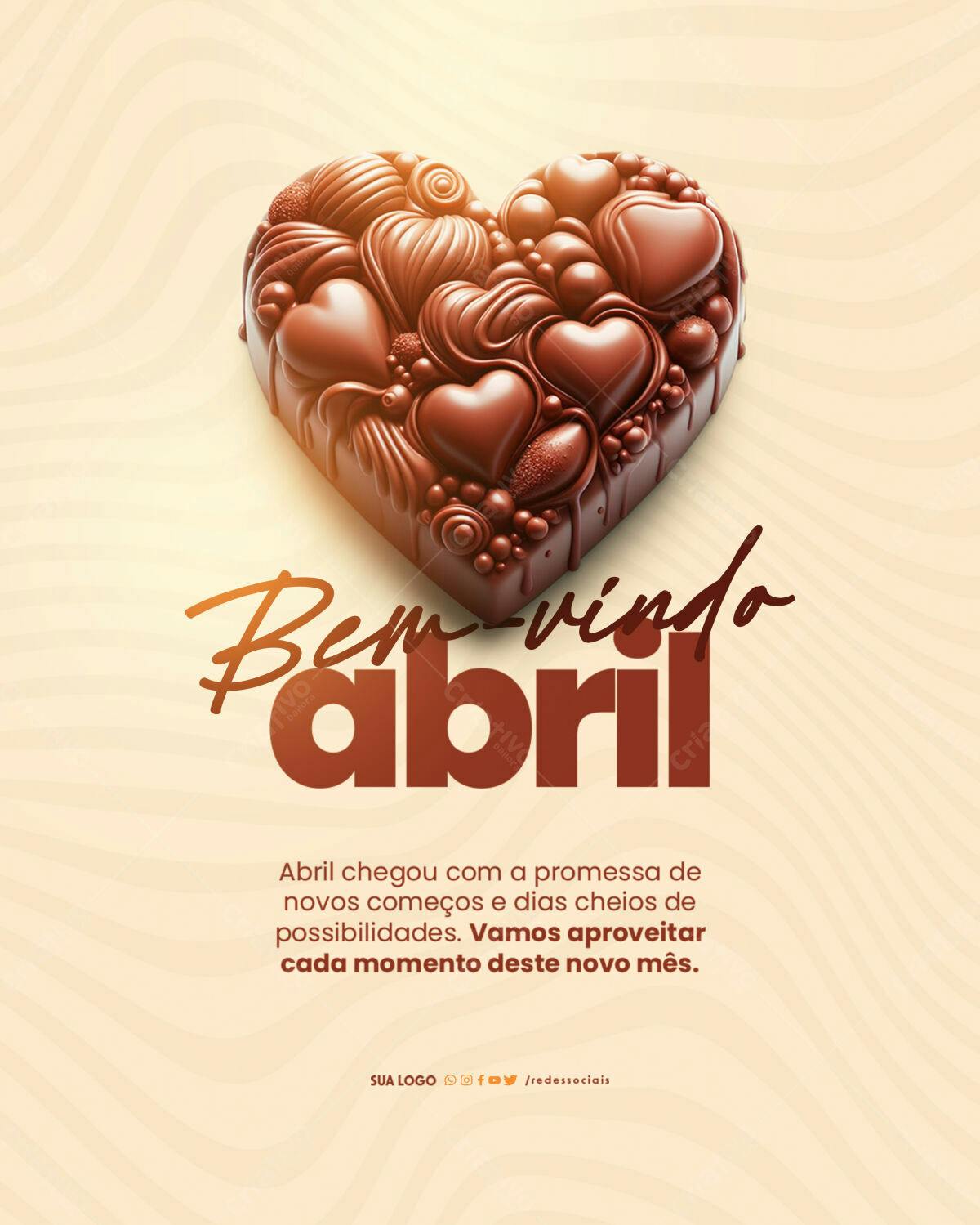 Flyer Boas Vindas Abril PSD Editável