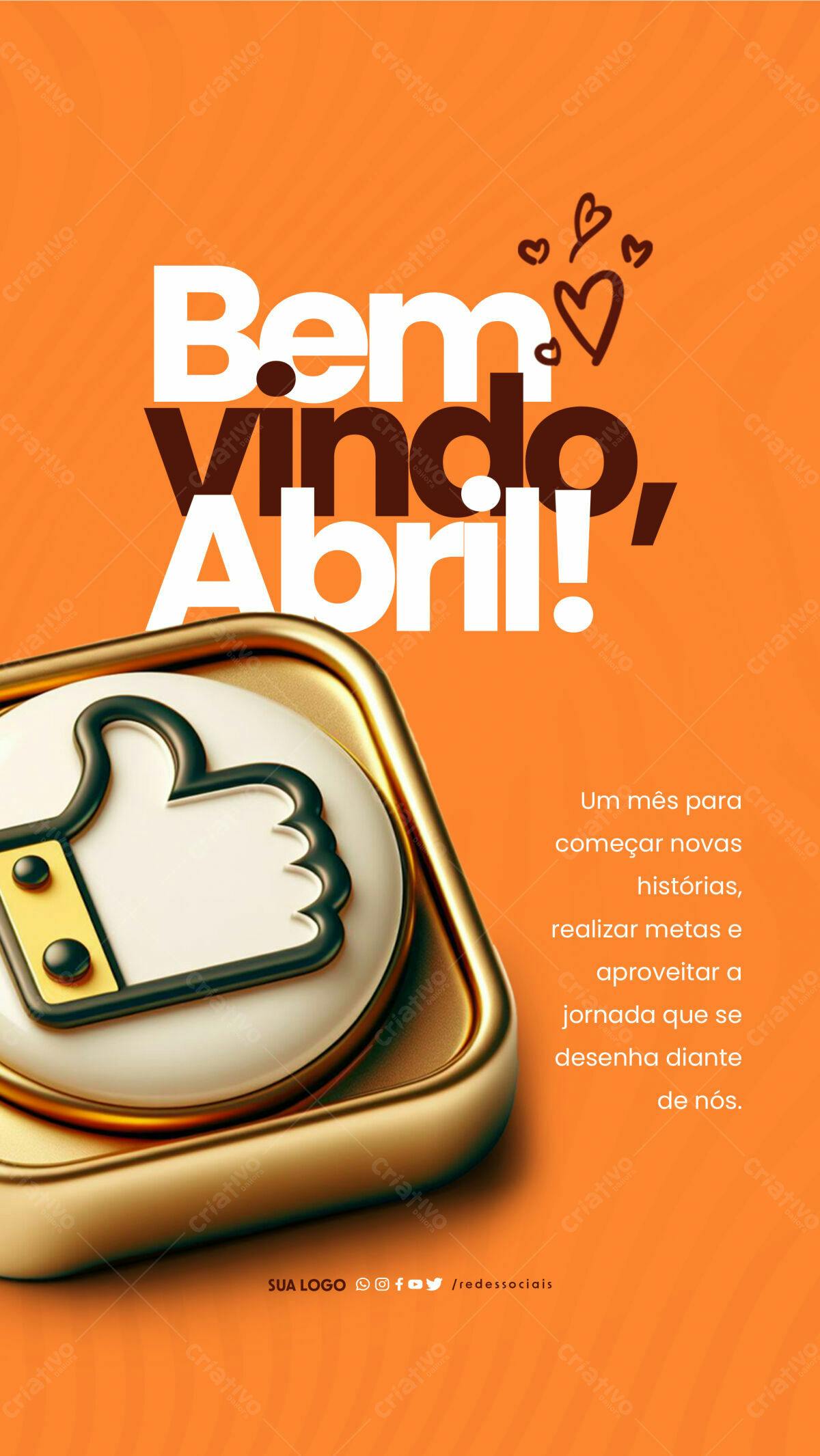 Flyer Boas Vindas Abril PSD Editável