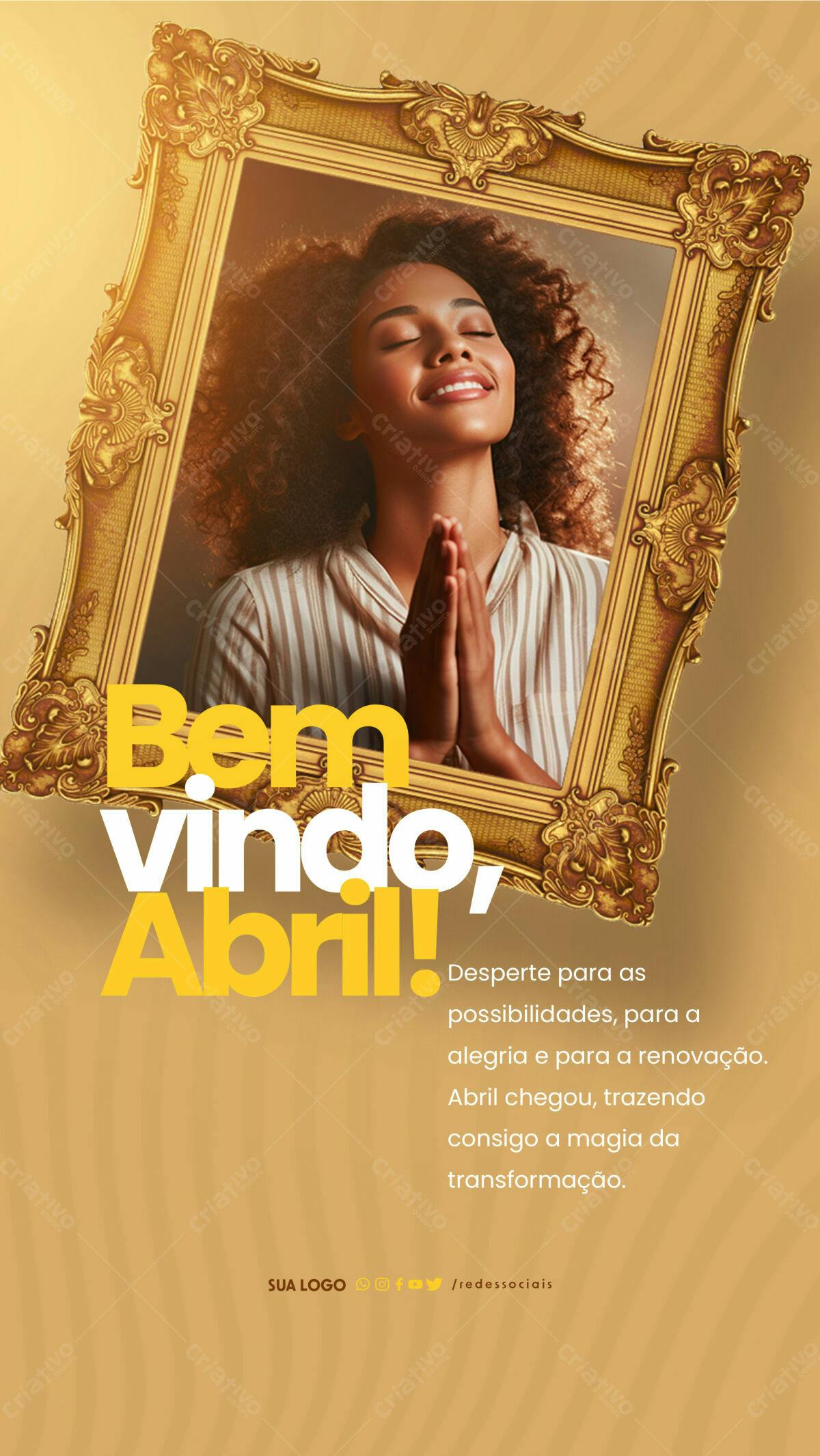 Flyer Boas Vindas Abril PSD Editável