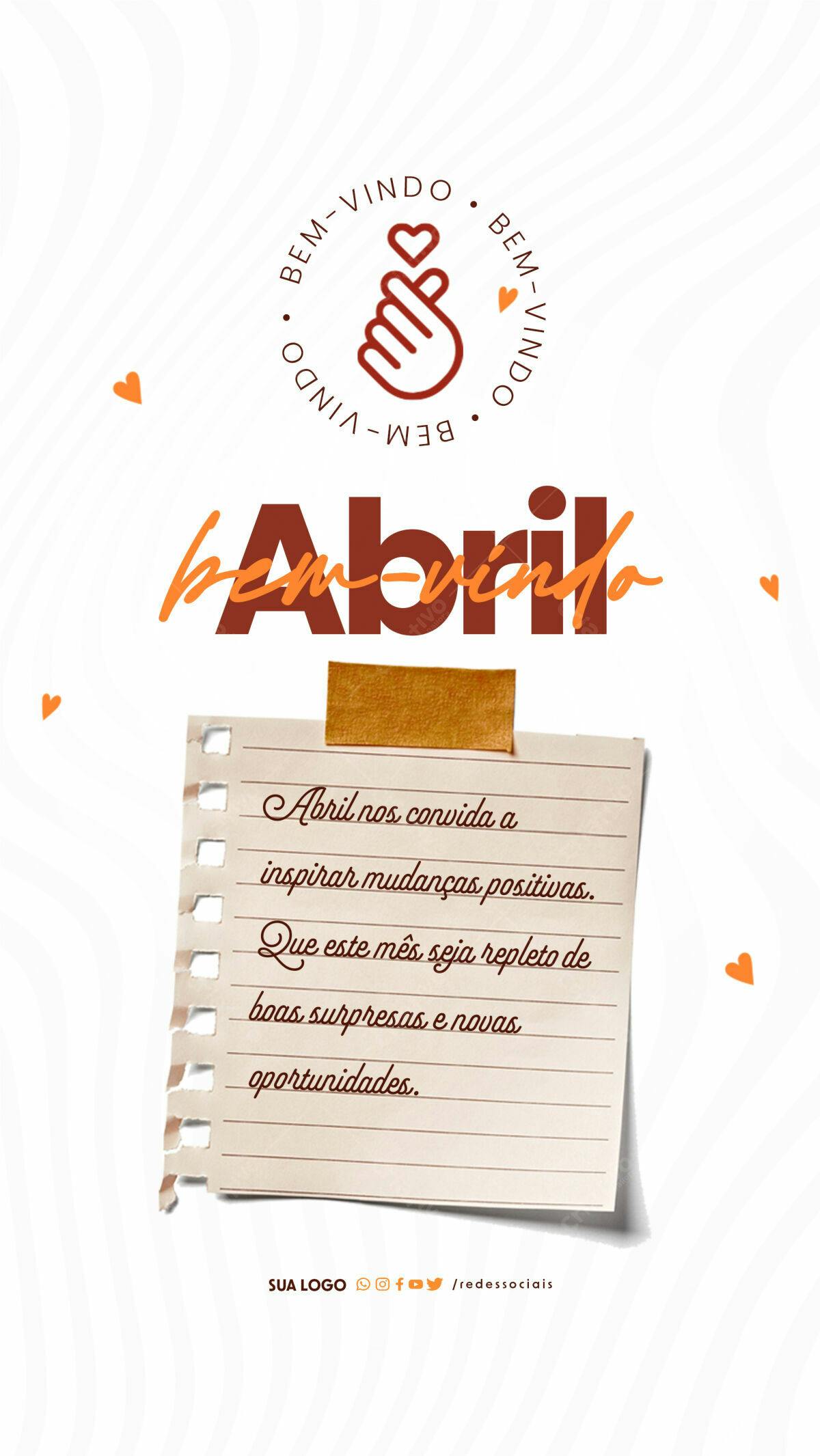Flyer Boas Vindas Abril PSD Editável