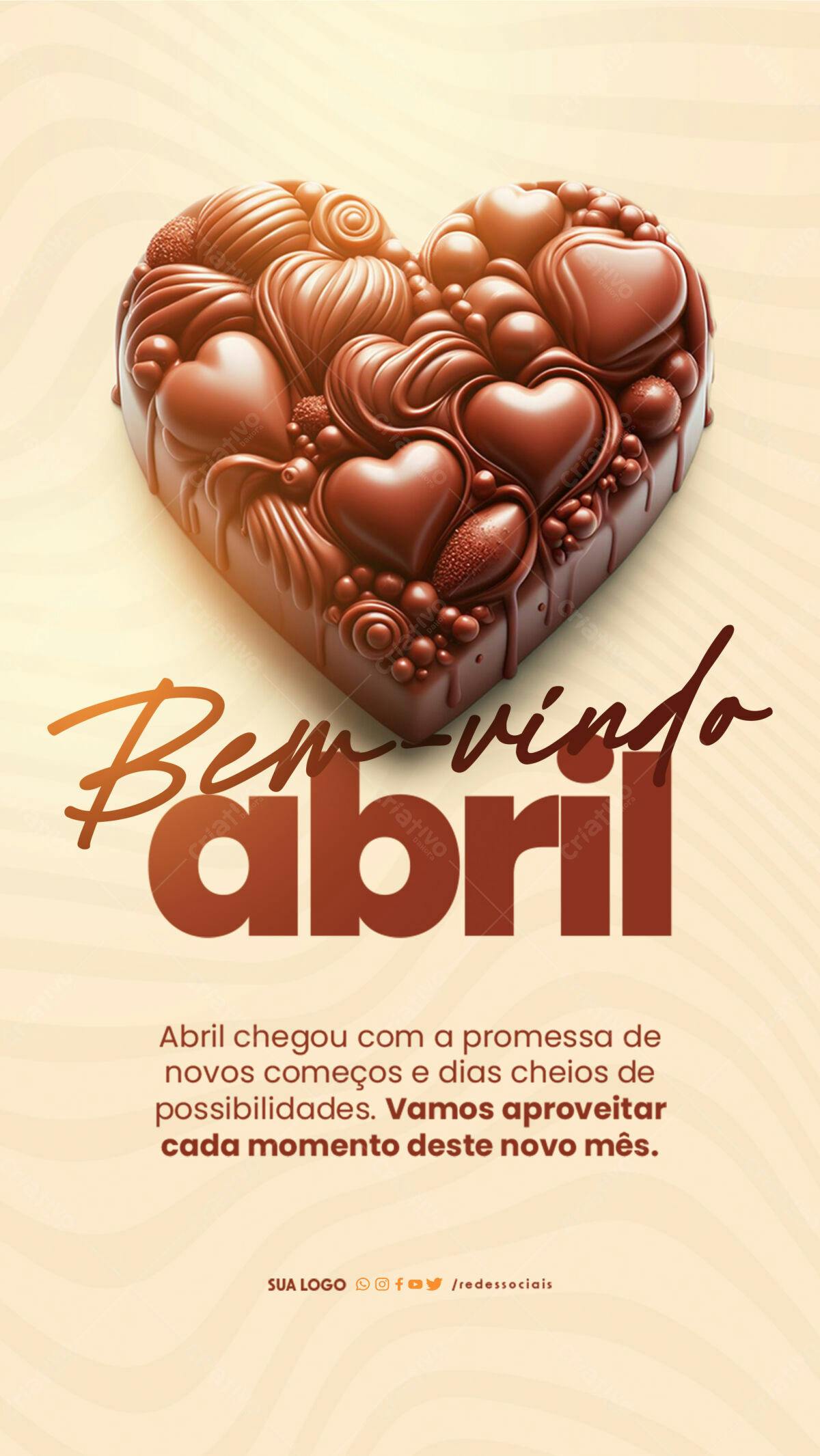 Flyer Boas Vindas Abril PSD Editável