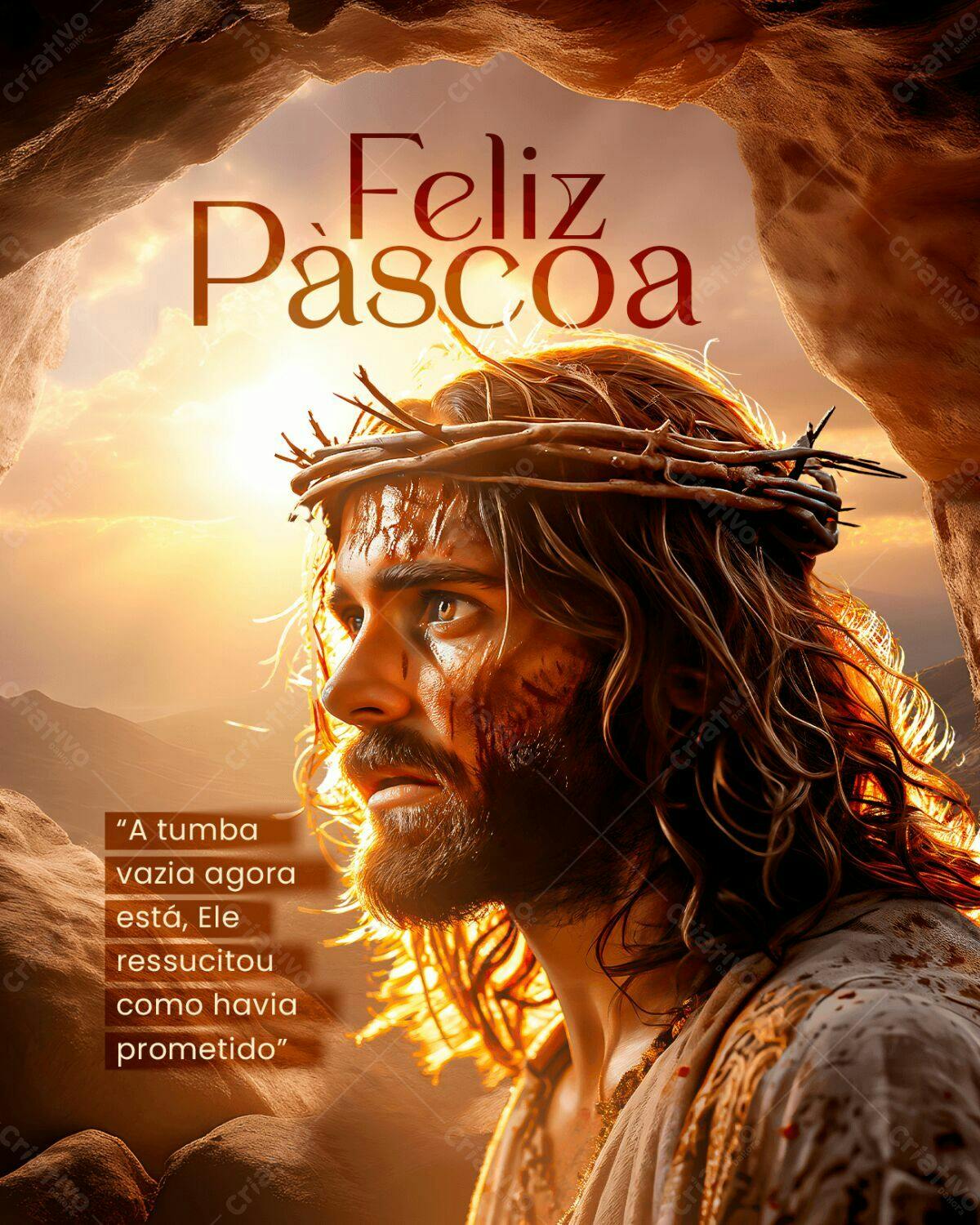 Post para Páscoa PSD Editável
