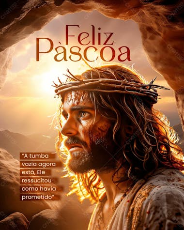 Páscoa jesus cristo está vivo social media