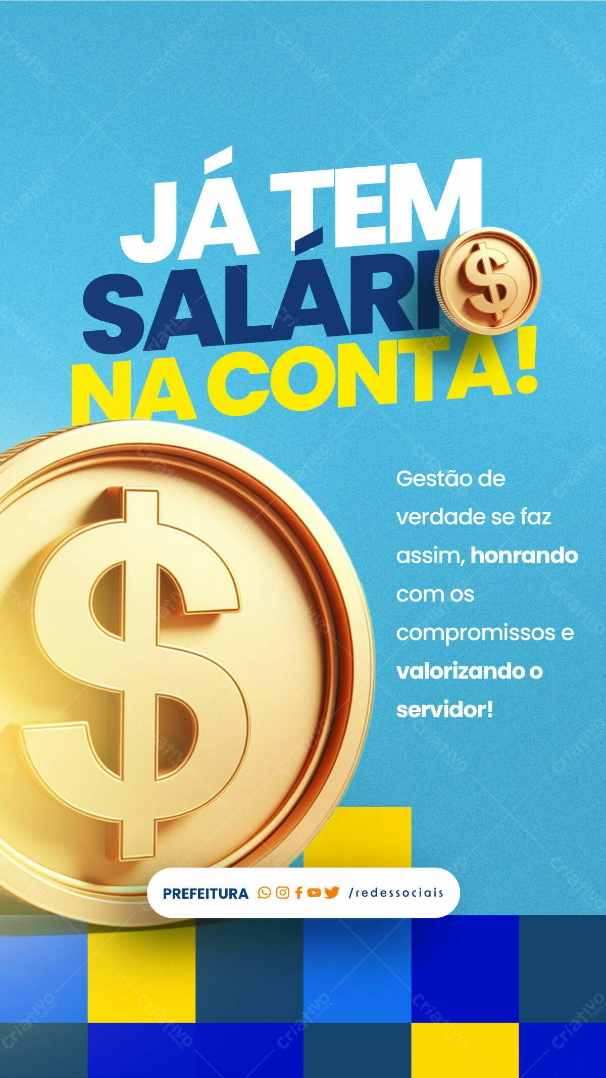 Postagem Salário na Conta PSD Editável
