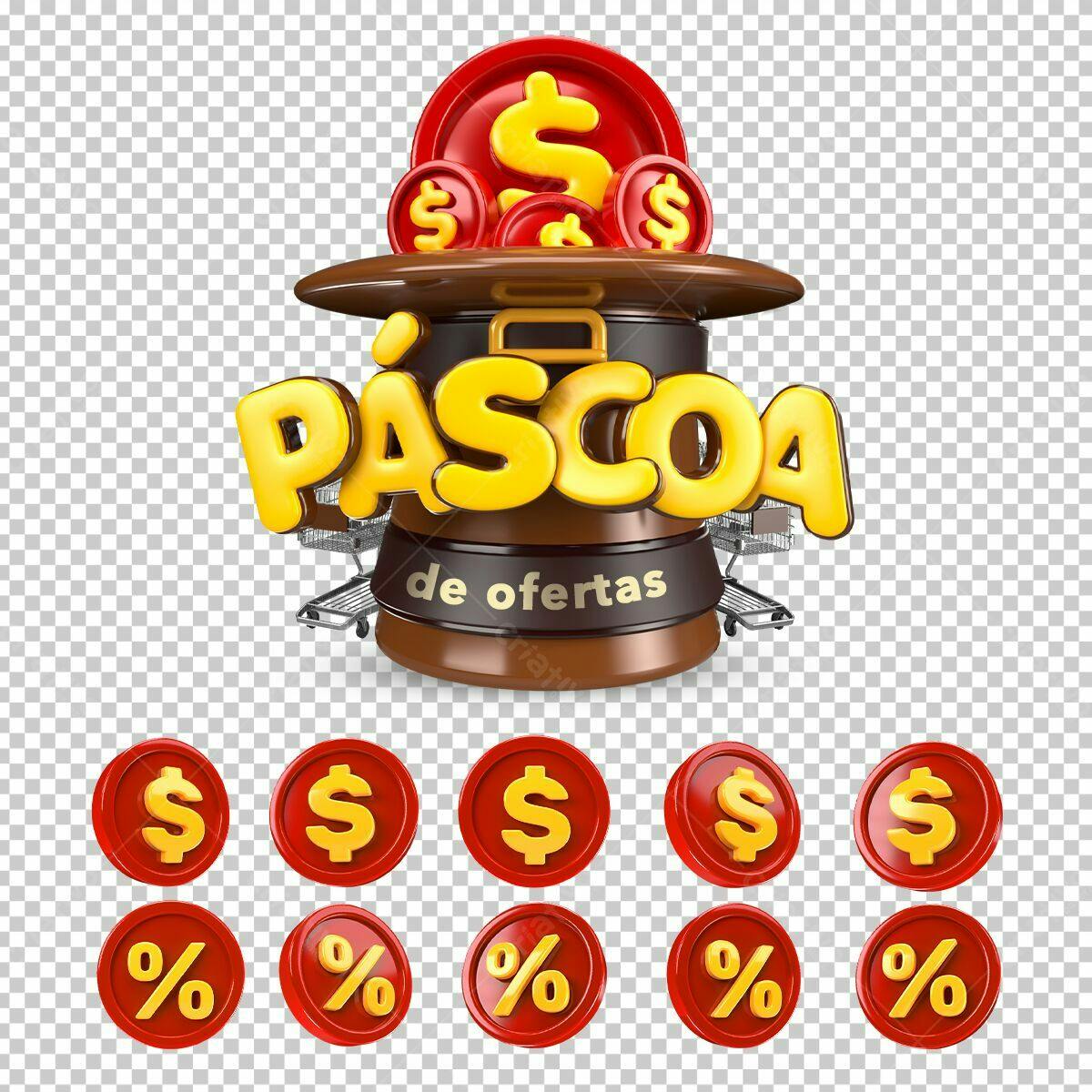 Banner Páscoa com Ofertas PSD Editável