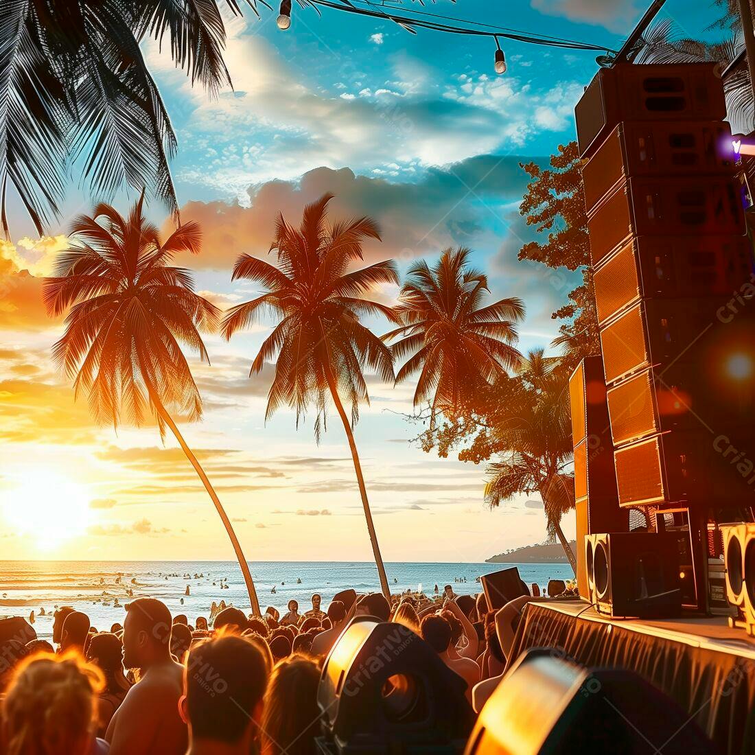 Show na Praia ao Pôr do Sol