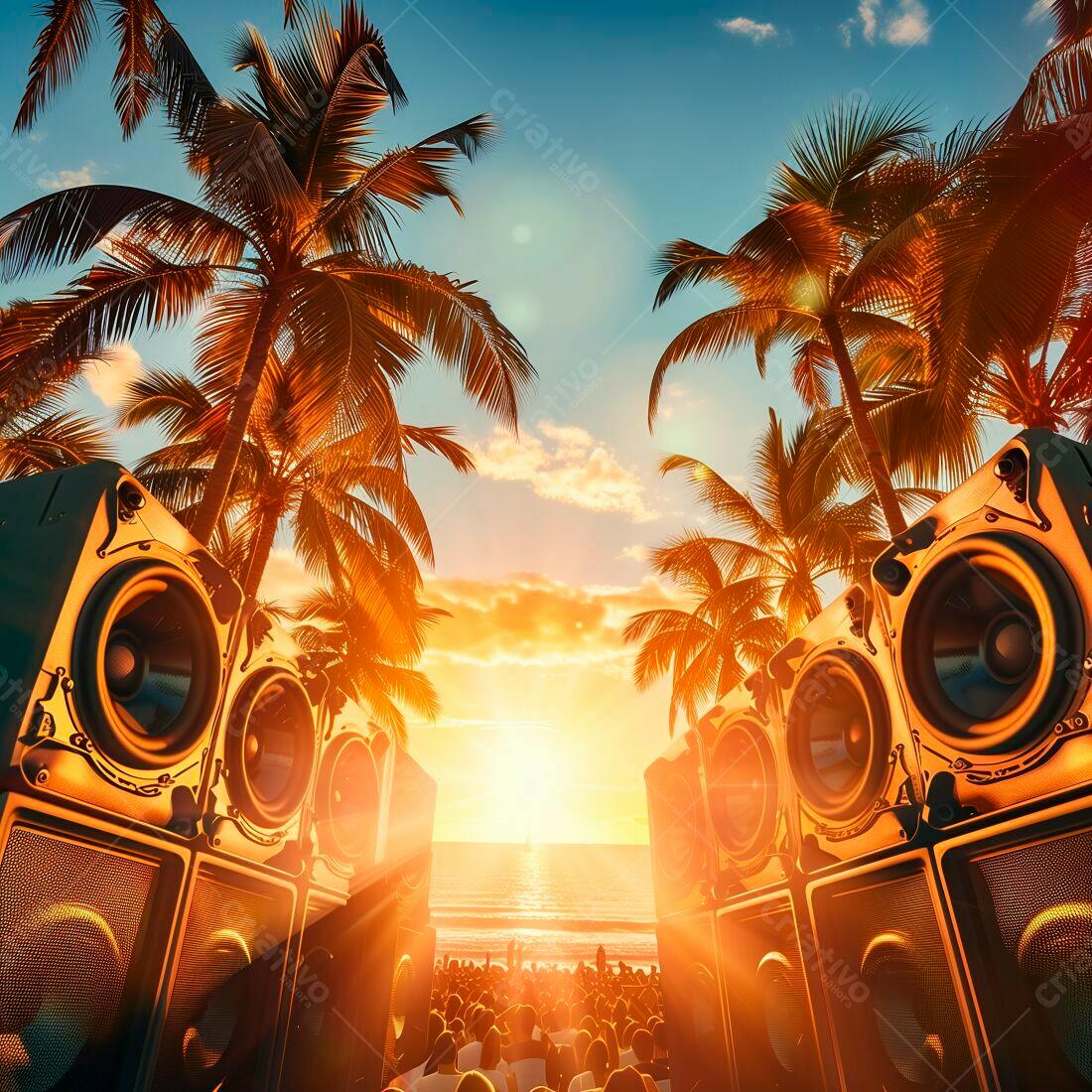 Festival na Praia ao Pôr do Sol