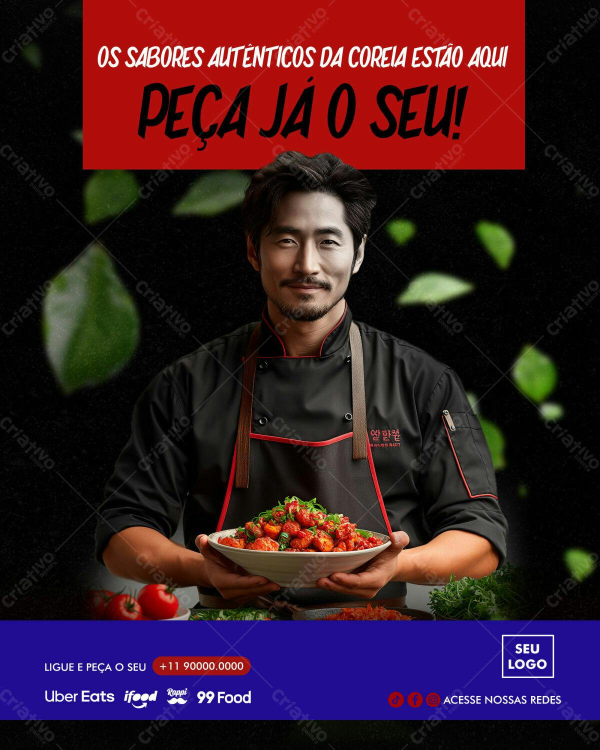 Flyer Comida Coreana PSD Editável