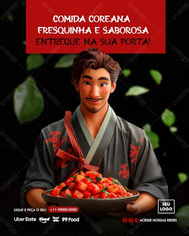 Comida coreana psd