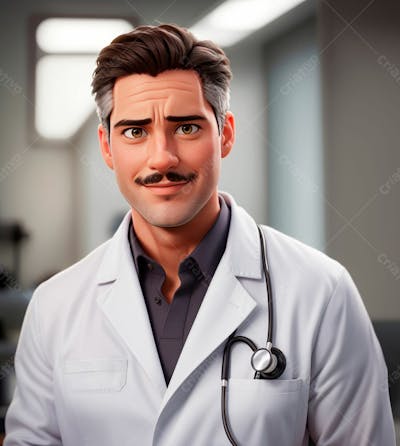 Cartoon De Um Médico Usando Jaleco 4