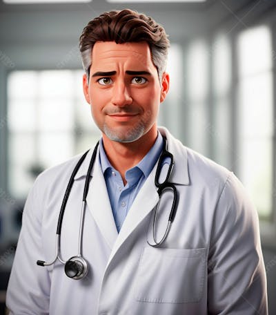 Cartoon De Um Médico Usando Jaleco 5
