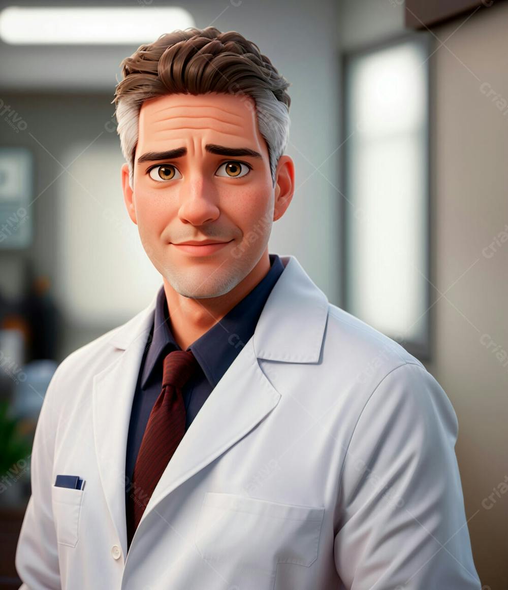 Cartoon De Um Médico Usando Jaleco 9