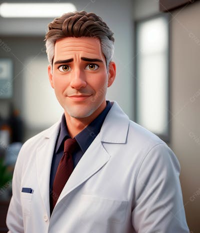 Cartoon De Um Médico Usando Jaleco 9