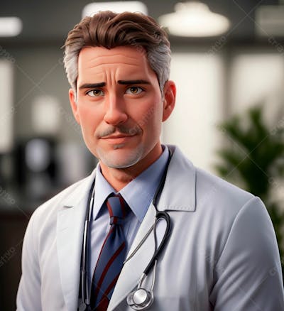 Cartoon De Um Médico Usando Jaleco 10