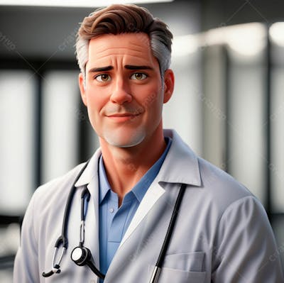 Cartoon De Um Médico Usando Jaleco 11