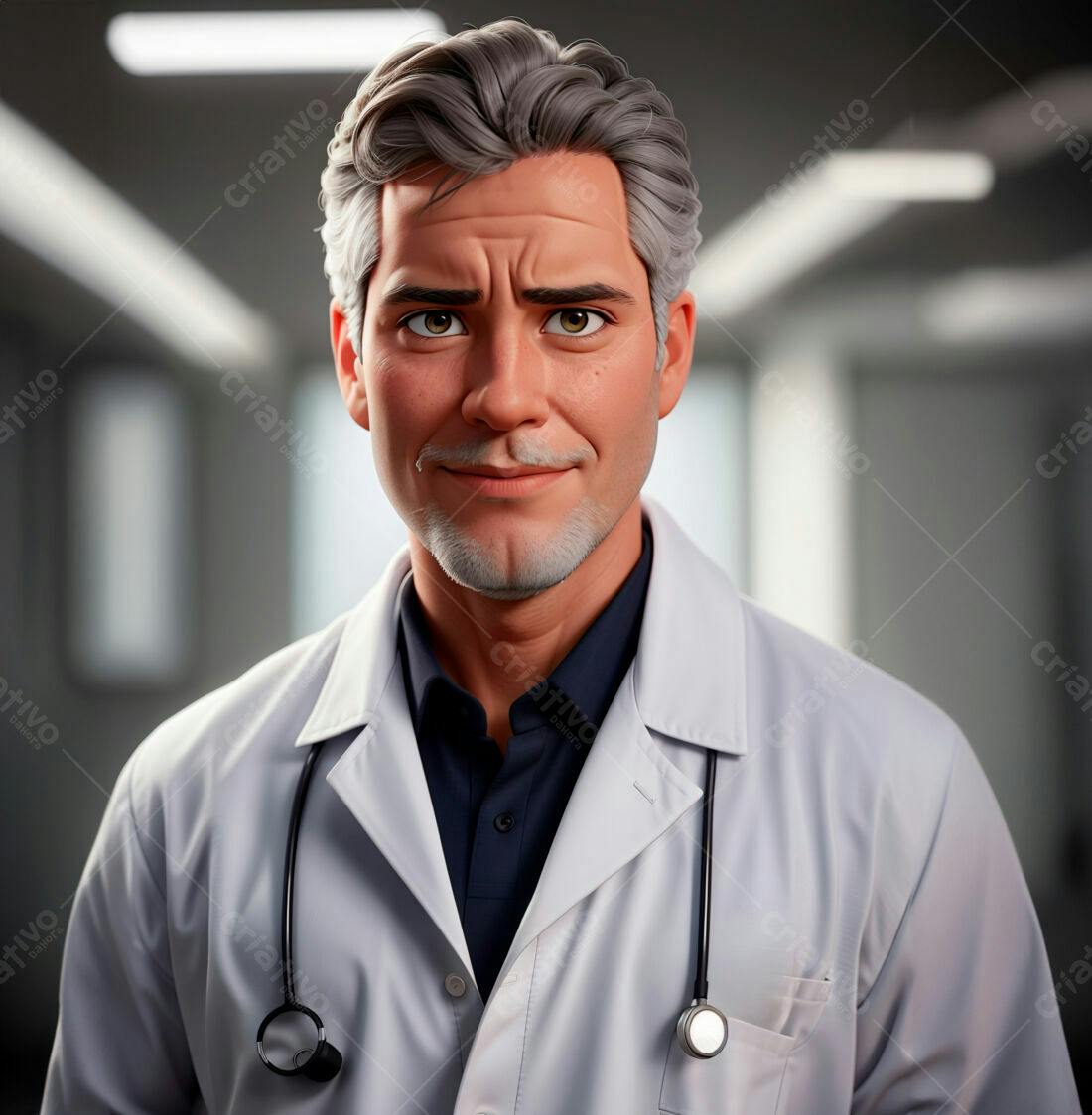 Médico com jaleco branco em hospital