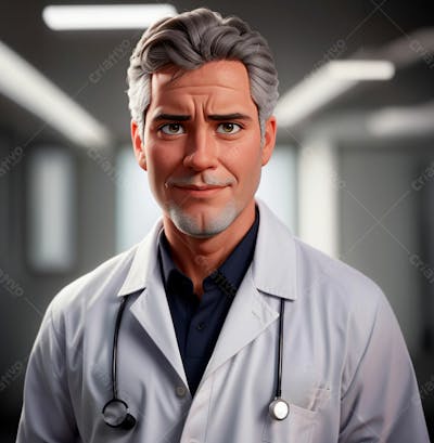 Cartoon De Um Médico Usando Jaleco 21
