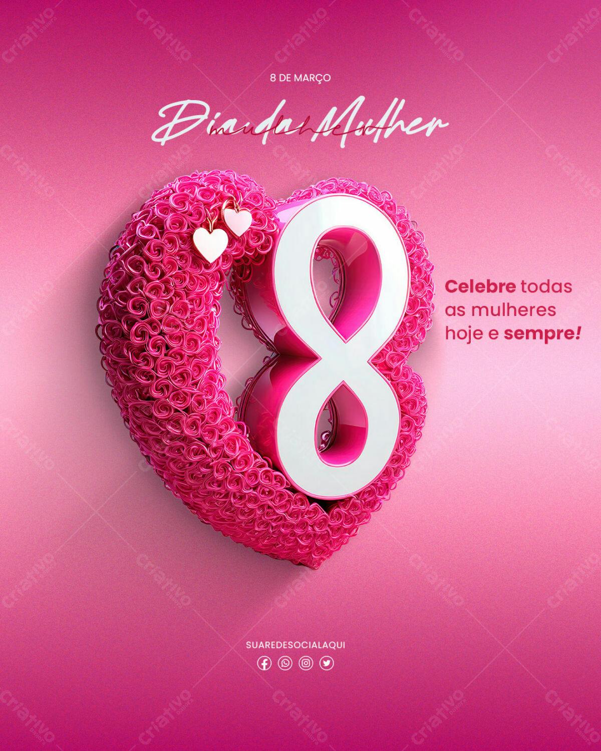 Flyer Dia Internacional da Mulher PSD Editável