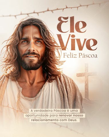 Páscoa jesus cristo está vivo social media