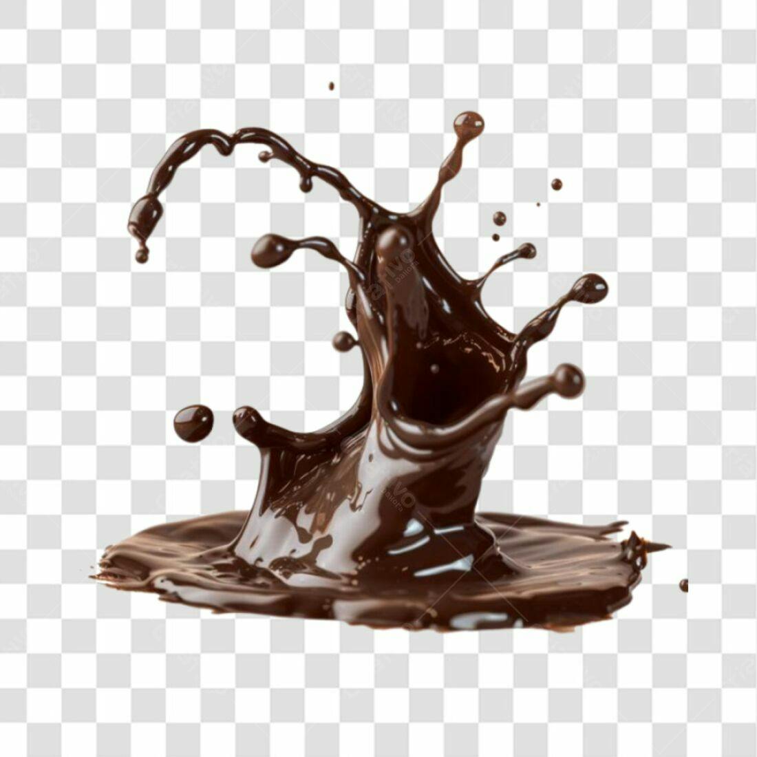 Icone de respingo de chocolate PNG com fundo transparente