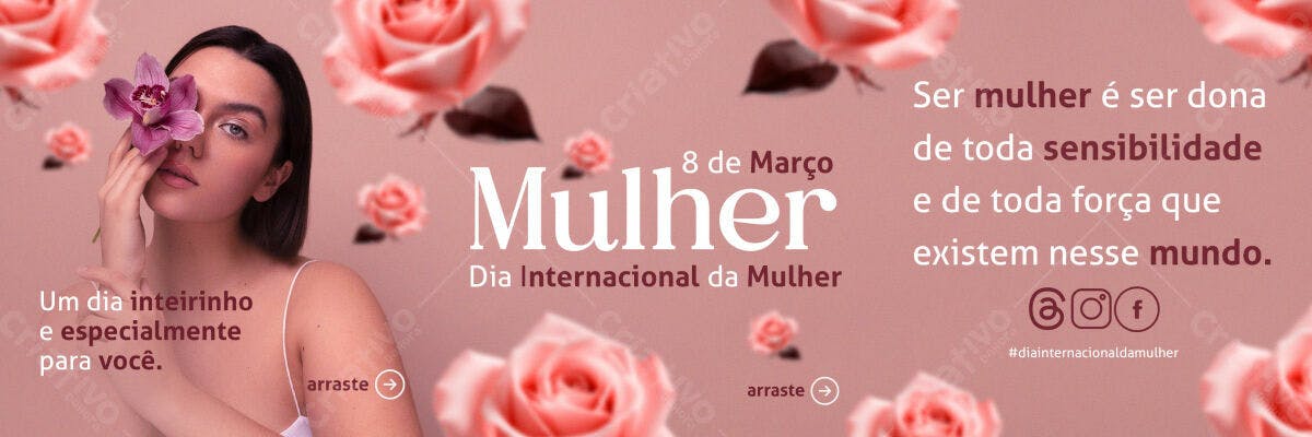 Banner Dia Internacional da Mulher PSD Editável