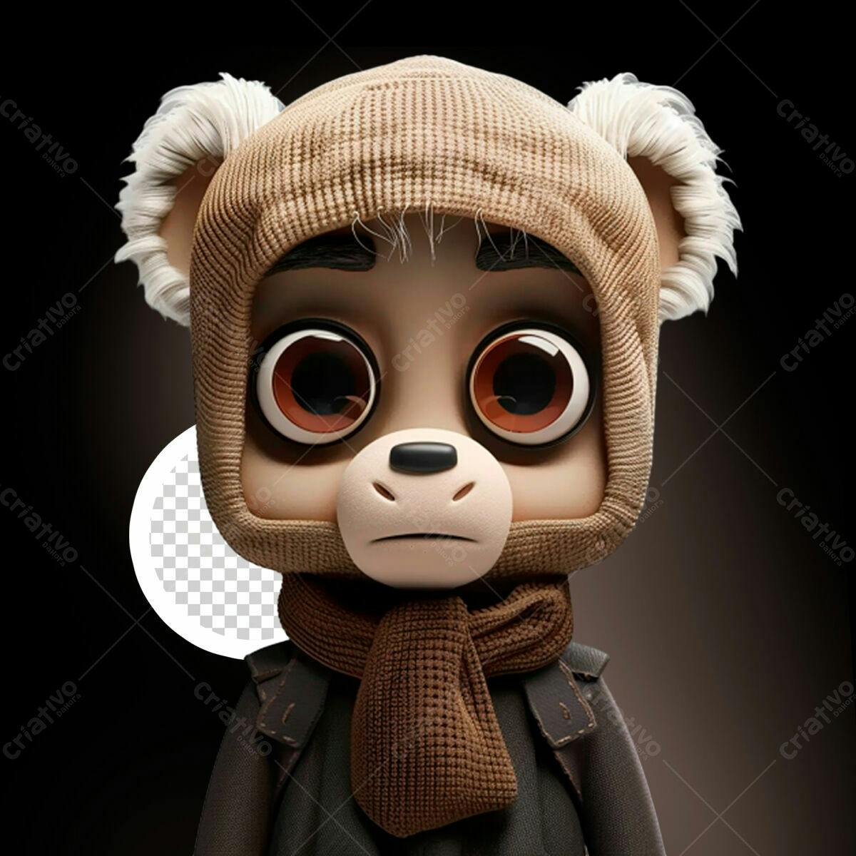 Avatar Ursinho Marrom PSD Editável