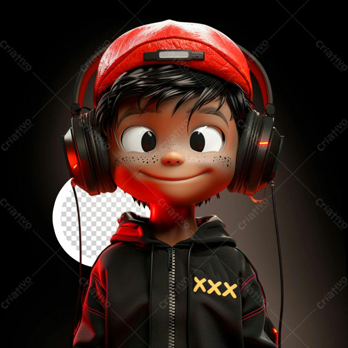 Avatar Gamer Estilo Cartoon PSD Editável