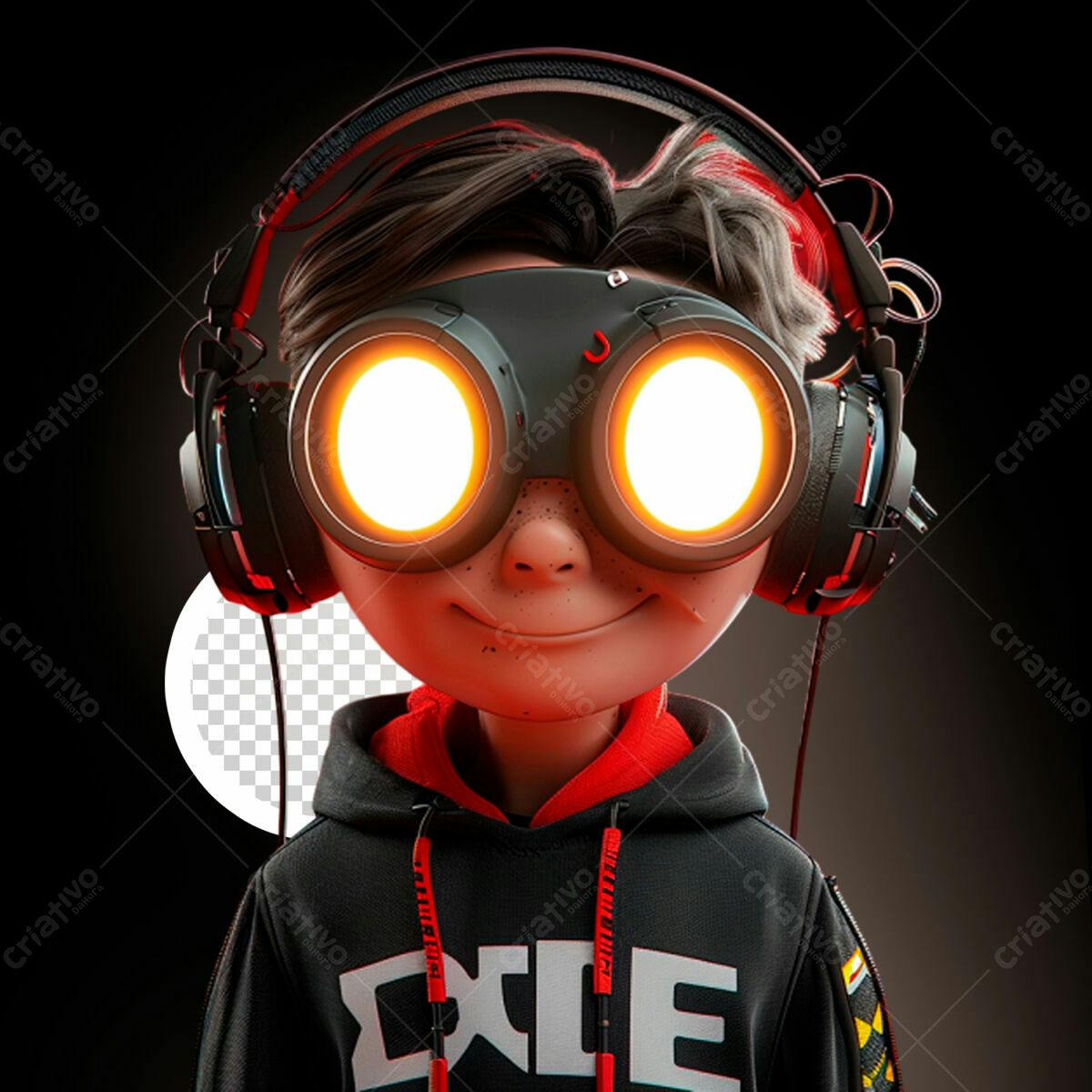 Avatar Gamer Estilo Cyberpunk PSD Editável