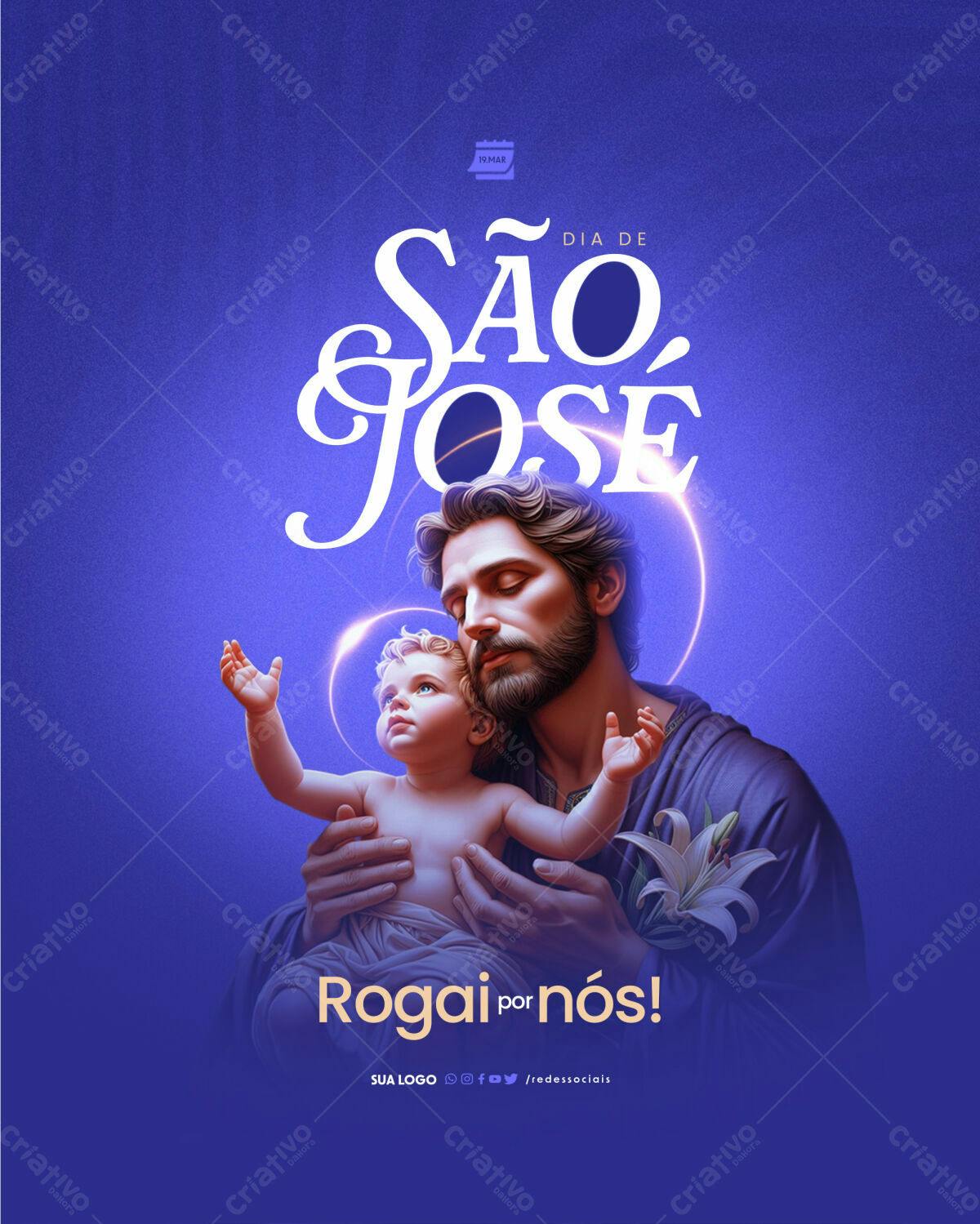 Post para Dia de São José PSD Editável