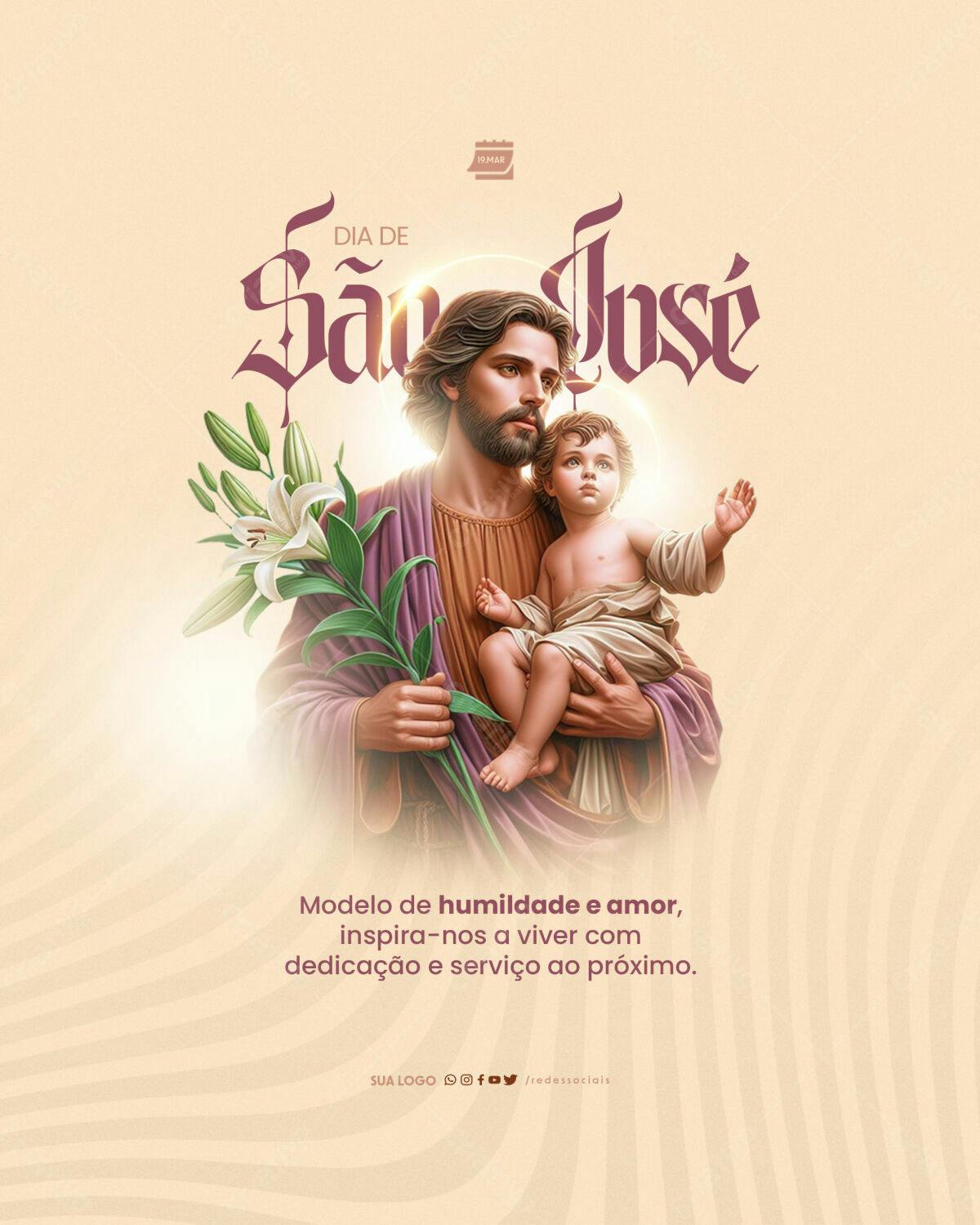 Postagem Dia de São José PSD Editável