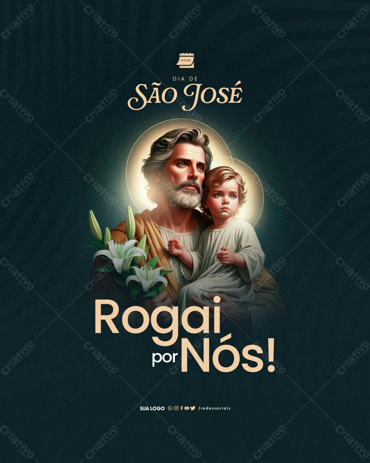 Post para Dia de São José PSD Editável