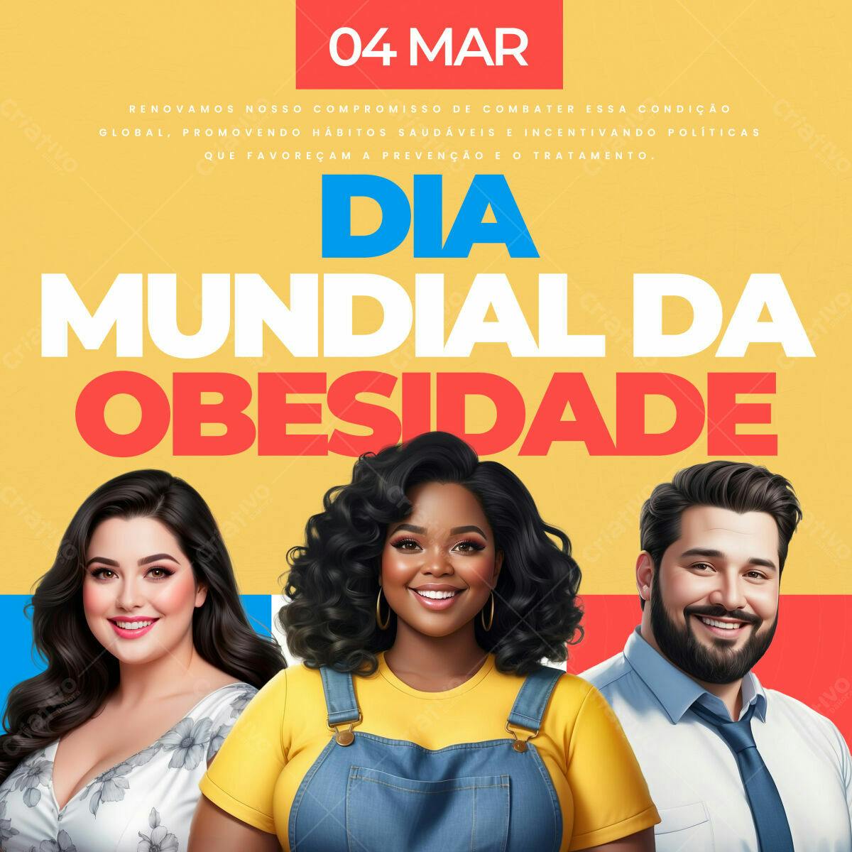 Flyer Dia Mundial da Obesidade PSD Editável