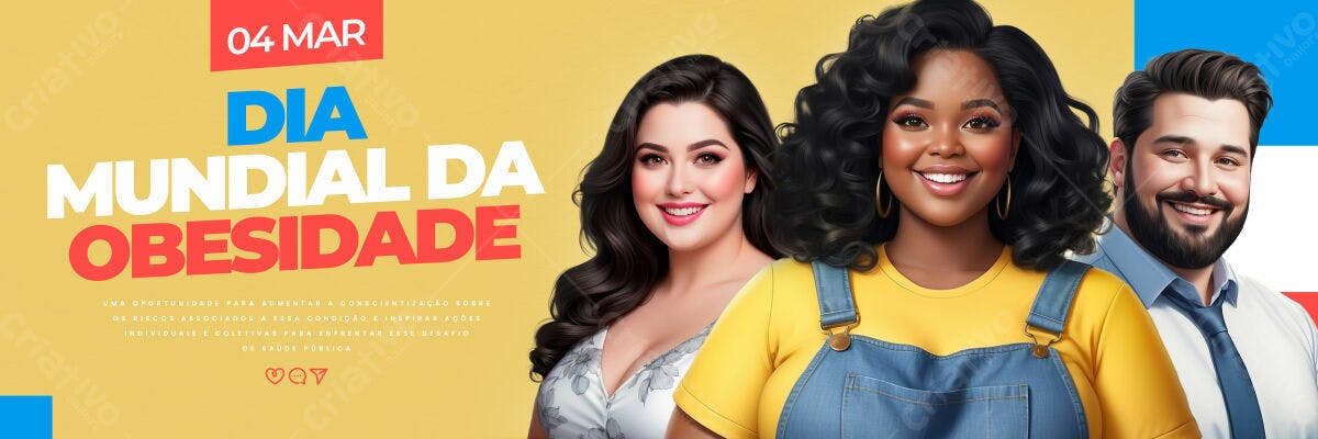Banner Dia Mundial da Obesidade PSD Editável