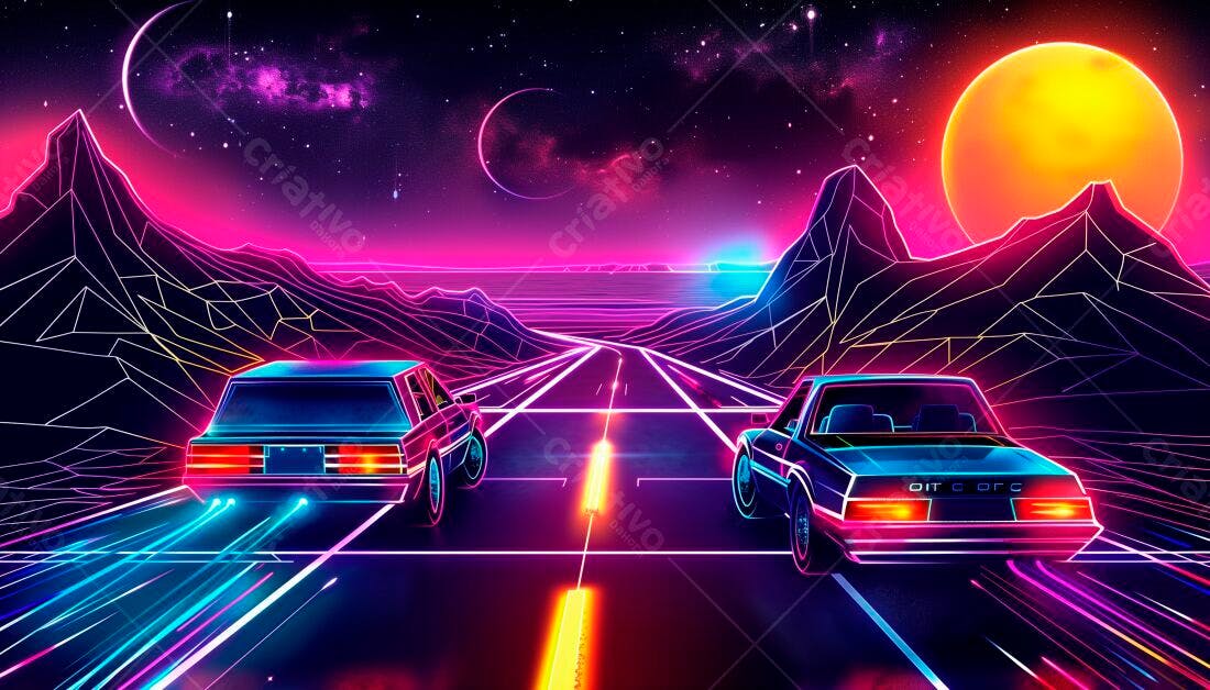 Carros Anos 80 Estrada Noturna