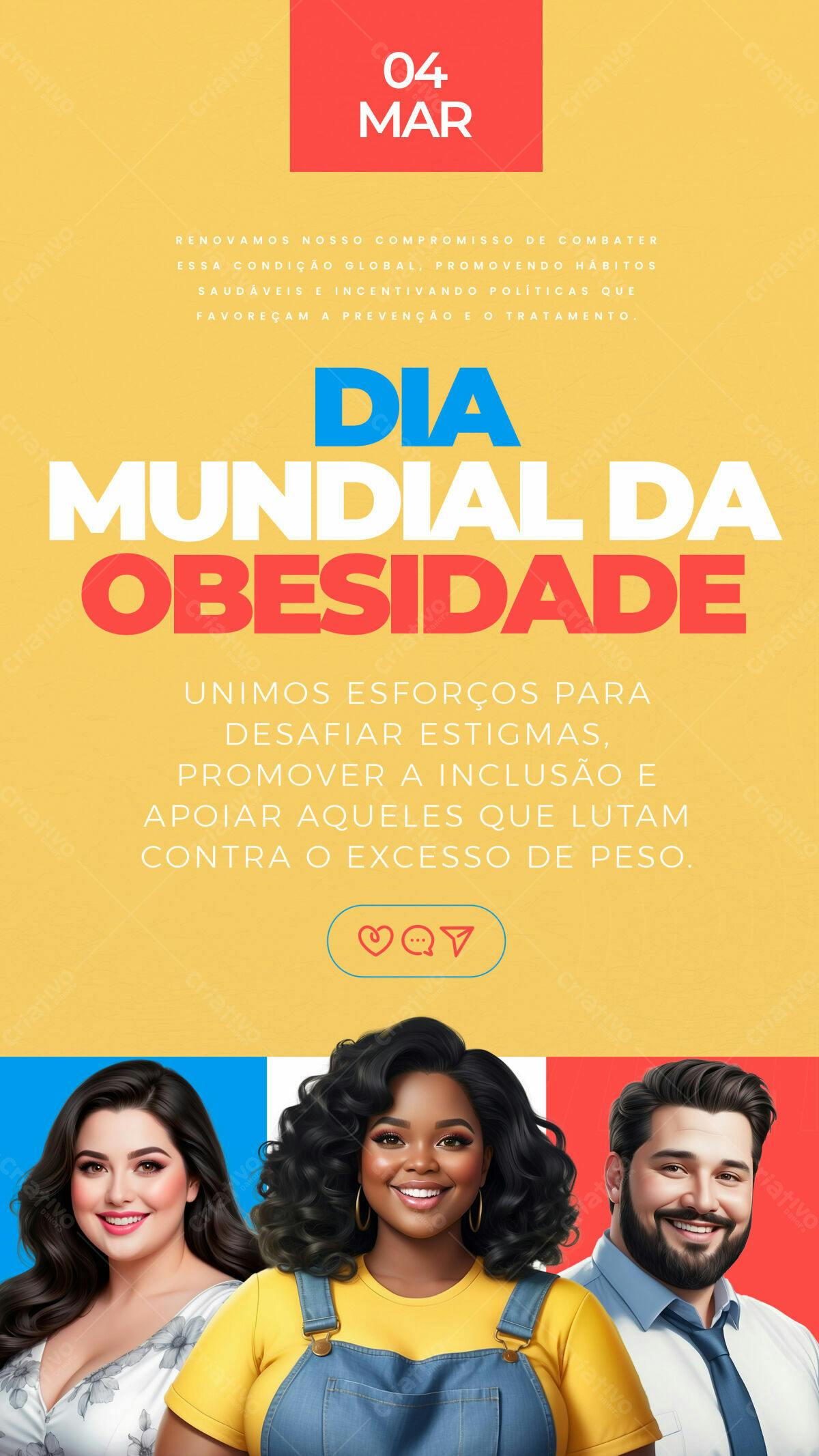 Flyer Dia Mundial da Obesidade PSD Editável