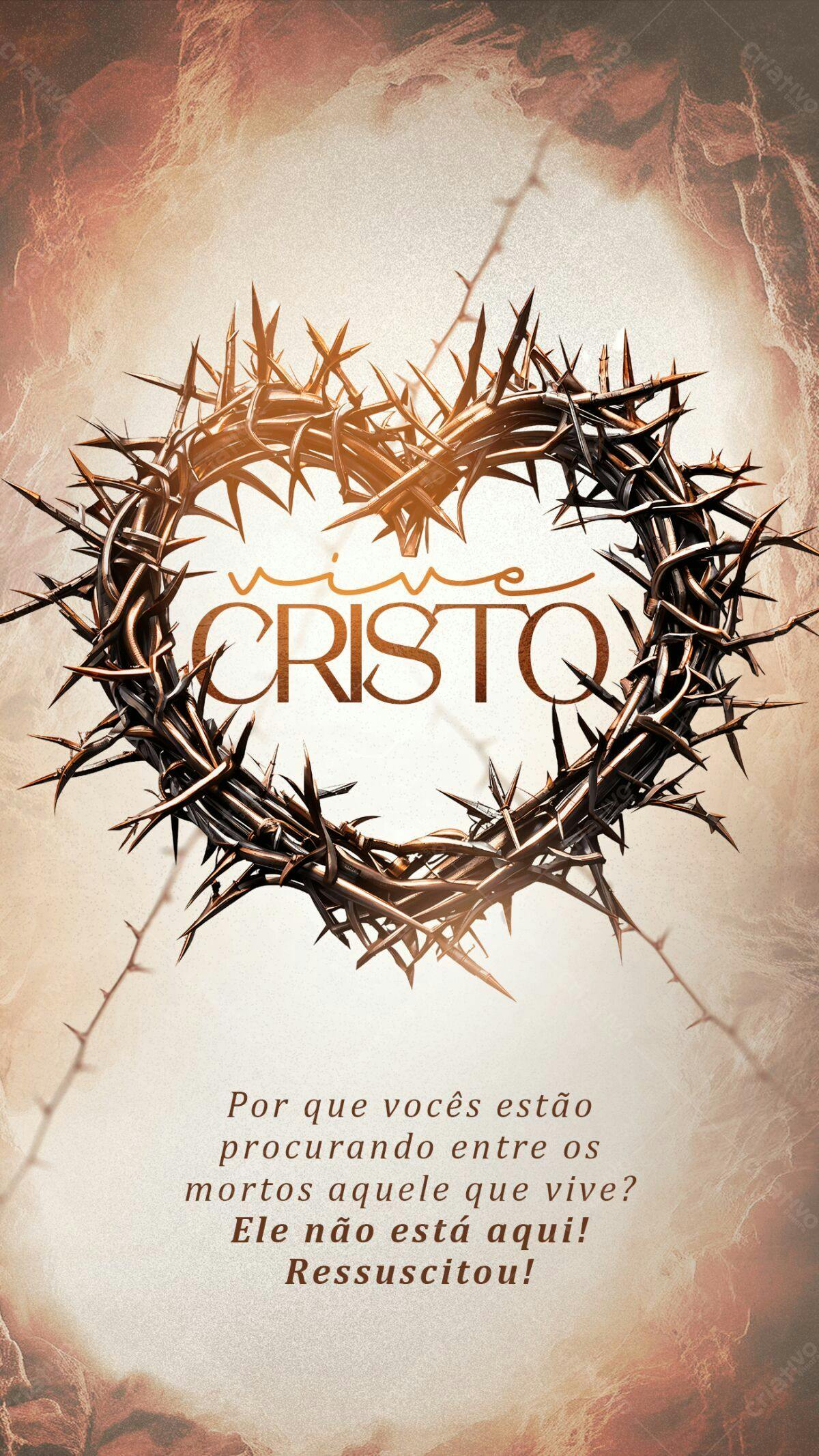 Flyer Páscoa Cristo Ressuscitou PSD Editável