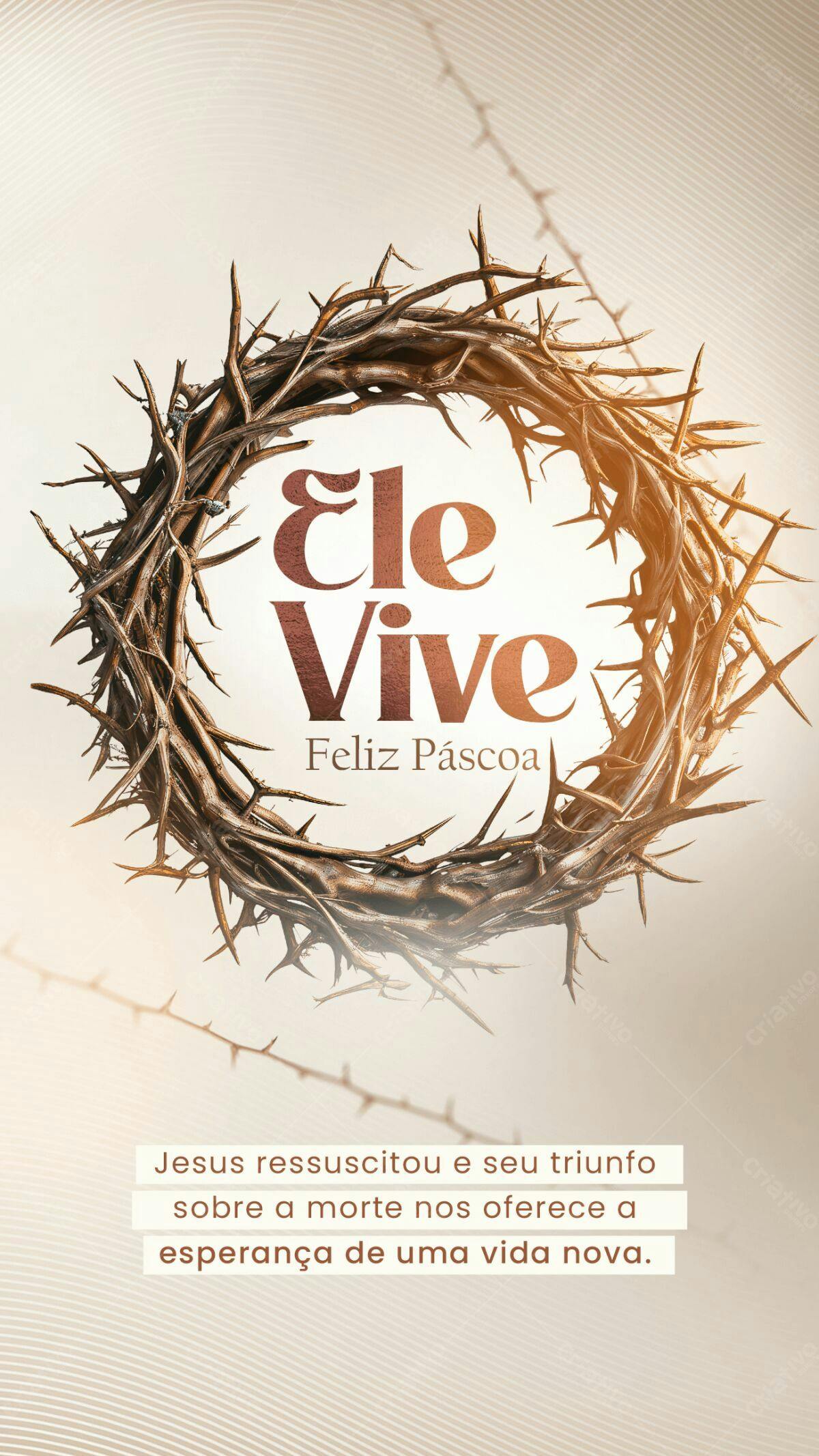 Flyer Páscoa Ele Vive PSD Editável
