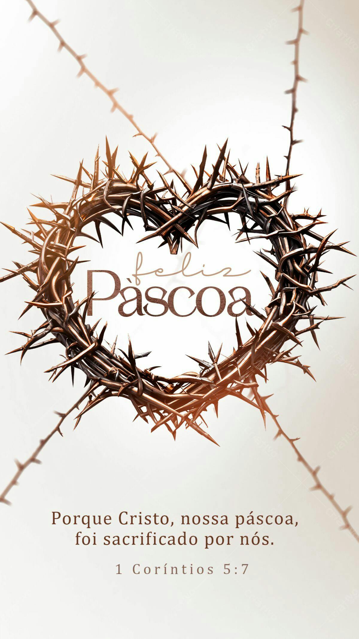 Imagem Páscoa com Coroa de Espinhos PSD Editável