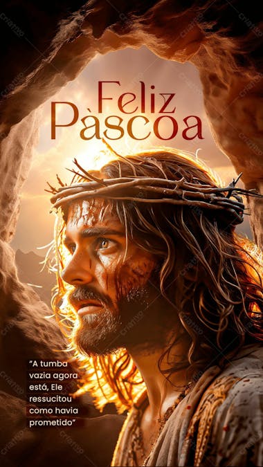 Páscoa jesus cristo está vivo social media