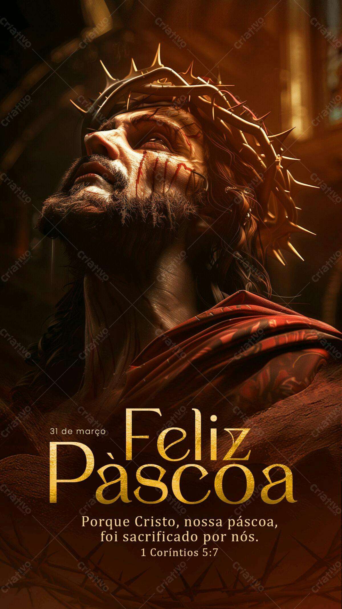 Flyer Páscoa Jesus Cristo PSD Editável