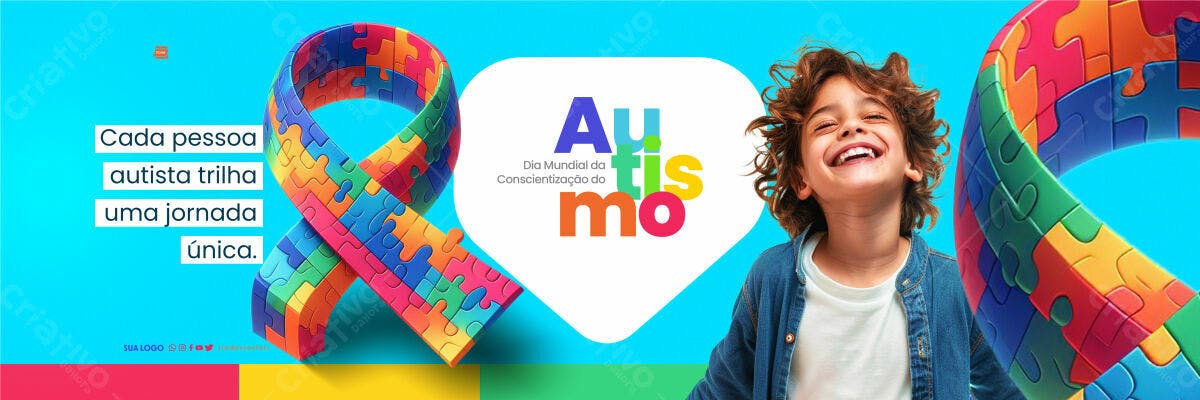 Banner Dia Mundial do Autismo PSD Editável