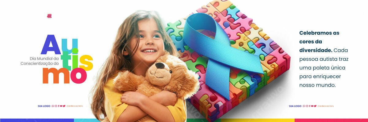 Banner Dia Mundial do Autismo PSD Editável